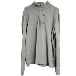 QOR Polartec Gray Quarter Zip Pullover Sweatshirt Performance Mid Layer Men's L‎